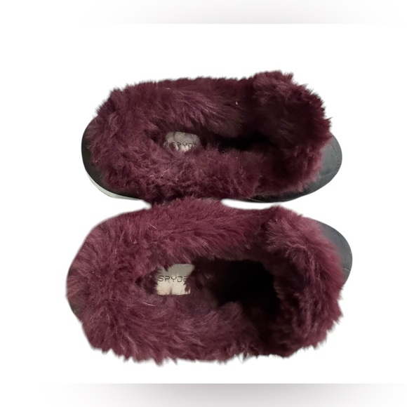 Spyder Blackberry Fur-Lined Slip-On Shoes slippers Sz 10 EUC Comfy Quilted outer - Picture 8 of 9